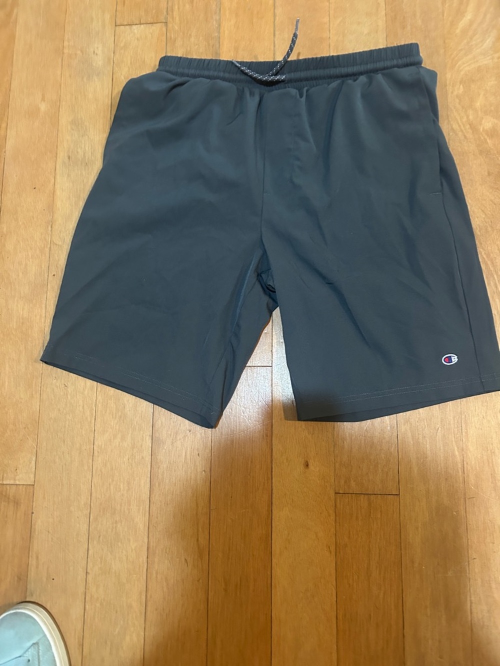 Champion Men's Dark Charcoal Athletic Shorts with Logo